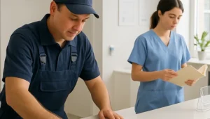 who cleans what in a chicago medical office when clinical staff and janitors share space